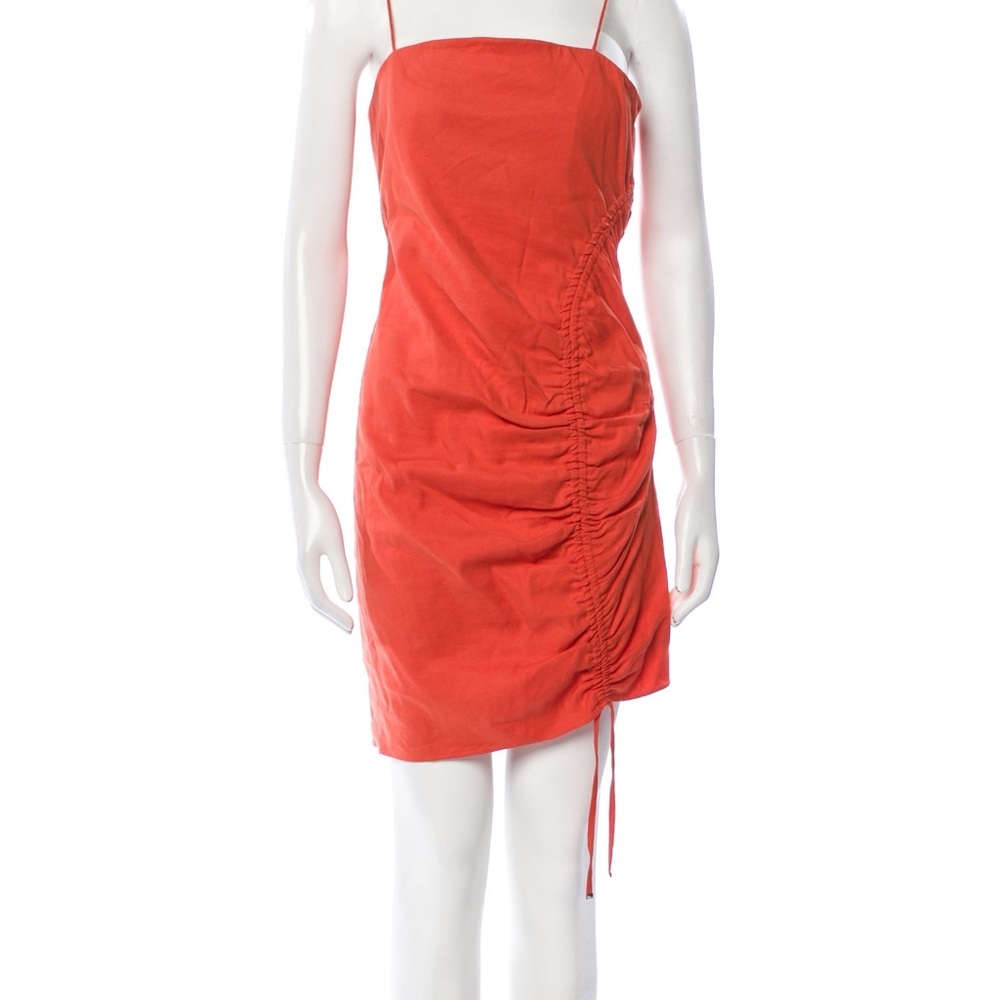 Elegant Red Ruched Dress